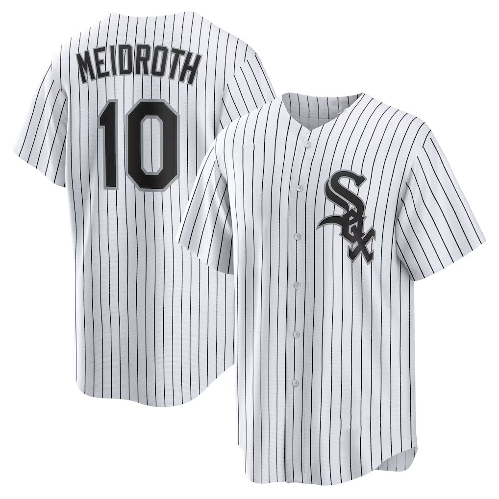 Rebec  Chicago White Sox #10 Chase Meidroth White  Home Replica Jersey