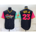 Rebec San Diego Padres #23 Fernando Tatis Jr Black  2022 City Connect Cool Base Stitched Jersey