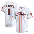 Rebec Houston Astros #1 Carlos Correa White  Home Limited Player Jersey