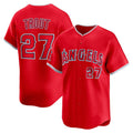 Rebec Los Angeles Angels #27 Mike Trout Red  Alternate Limited Player Jersey