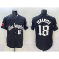 Rebec Los Angeles Dodgers #18 Yoshinobu Yamamoto Black  Mexico 2025 LA Gothic Style With Fernando Patch Vapor Premier Limited Stitched Jersey