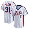 Rebec New York Mets #31 Mike Piazza White  Throwback Cooperstown Collection Limited Jersey