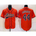 Rebec Houston Astros #44 Yordan Alvarez Orange  With Patch Cool Base Stitched Jersey