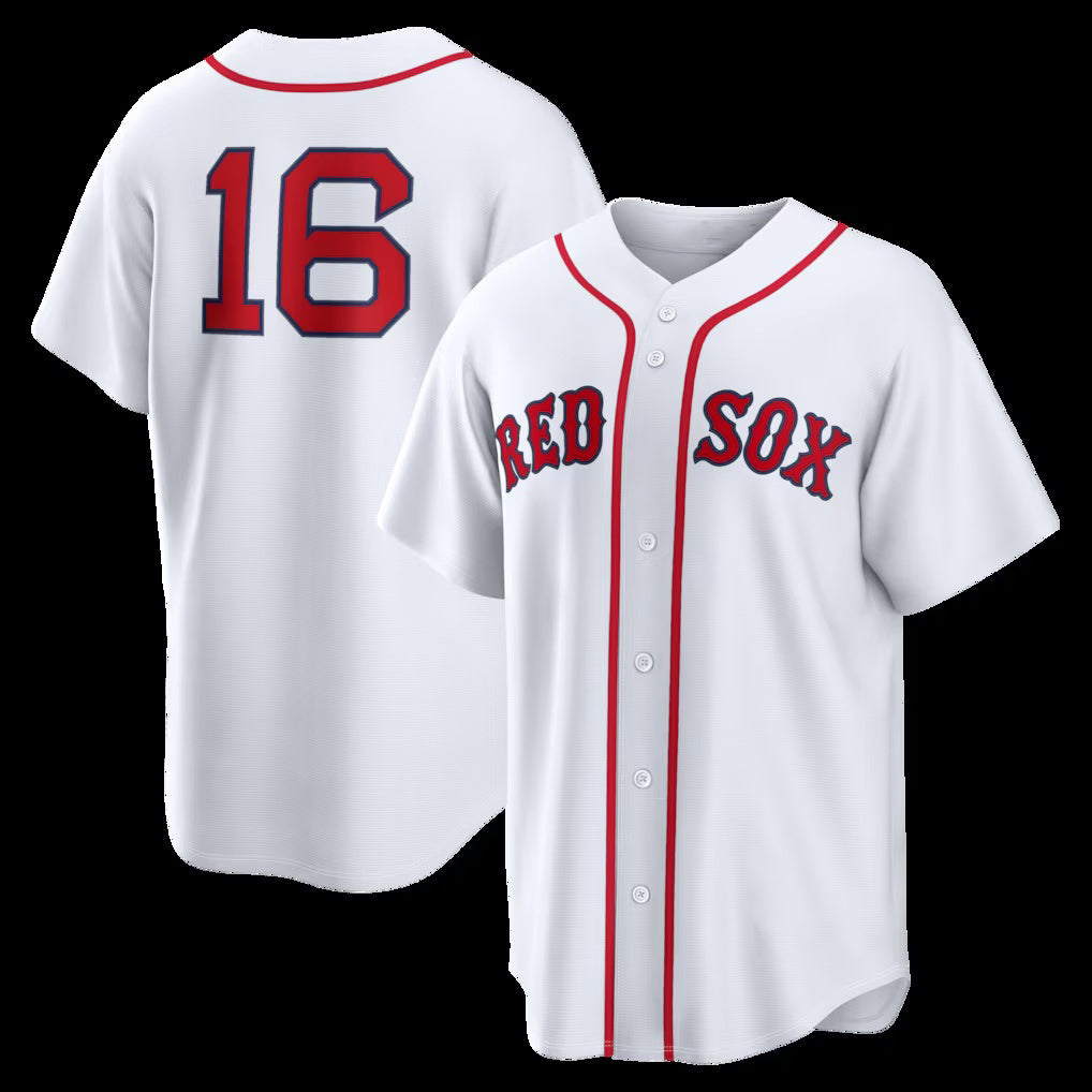 Rebec Boston Red Sox #16 Jarren Duran White  Home Replica Jersey