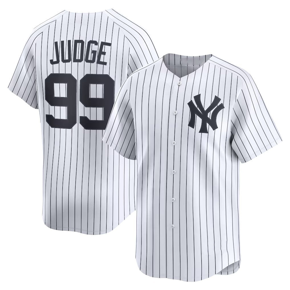 Rebec New York Yankees #99 Aaron Judge White  Home Limited Player Jersey 2