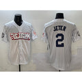 Rebec New York Yankees #2 Derek Jeter White  Bronx Graffiti Vapor Limited Stitched Jersey