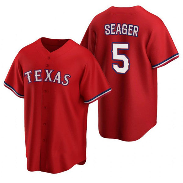 Rebec Texas Rangers #5 Corey Seager Red  Cool Base Stitched Jersey