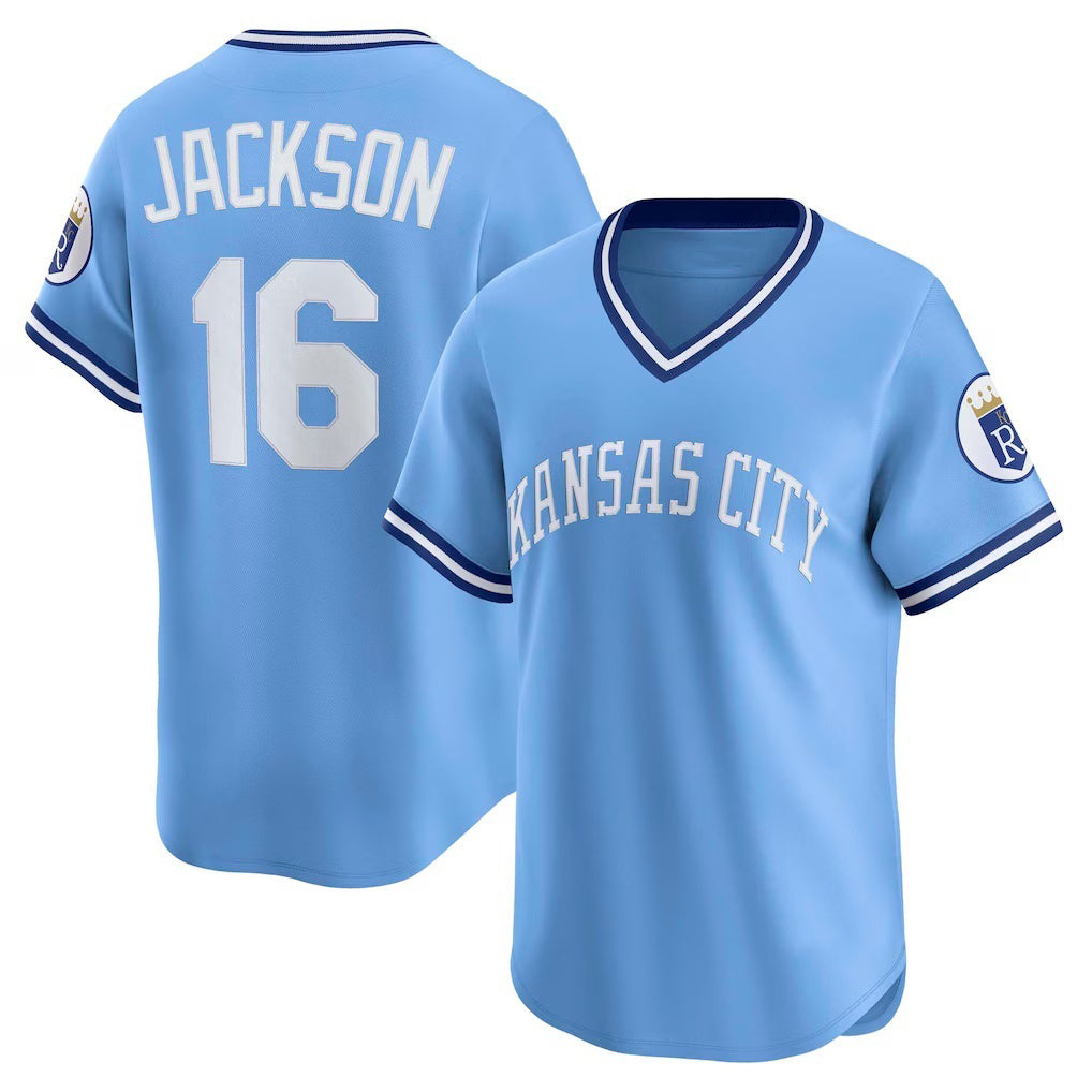 Rebec Kansas City Royals #16 Bo Jackson Light Blue  Throwback Cooperstown Collection Limited Jersey