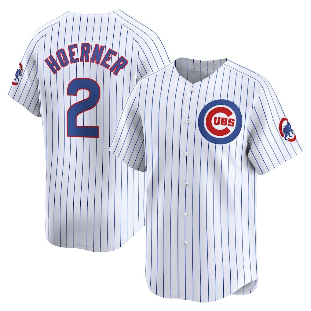 Rebec Chicago Cubs #2 Nico Hoerner White  Home Limited Player Jersey