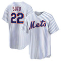 Rebec New York Mets #22 Juan Soto White  Home Replica Player Jersey