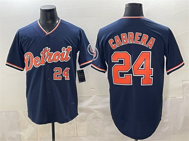 Rebec Detroit Tigers #24 Miguel Cabrera Navy  2026 Alternate Vapor Premier Limited Stitched Jersey