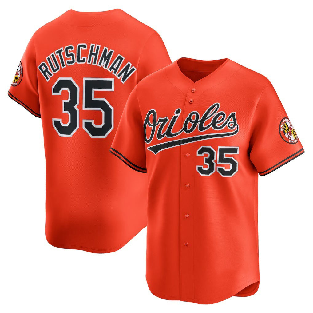 Rebec Baltimore Orioles #35 Adley Rutschman Orange  2nd Alternate Limited Player Jersey