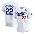 Rebec Los Angeles Dodgers #22 Clayton Kershaw White  2024 World Series Home Limited Stitched Jersey