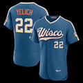 Rebec Milwaukee Brewers #22 Christian Yelich Mineral Blue  2026 City Connect Authentic Sponsor Patch Jersey