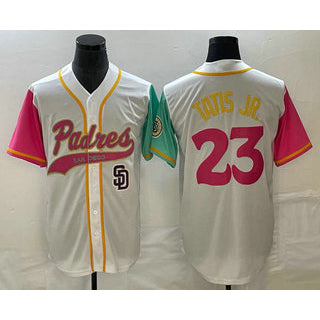 Rebec San Diego Padres #23 Fernando Tatis Jr White  NEW 2023 City Connect Cool Base Stitched Jersey 4