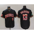Rebec San Diego Padres #13 Manny Machado Black  Mexico Cool Base Stitched Jersey