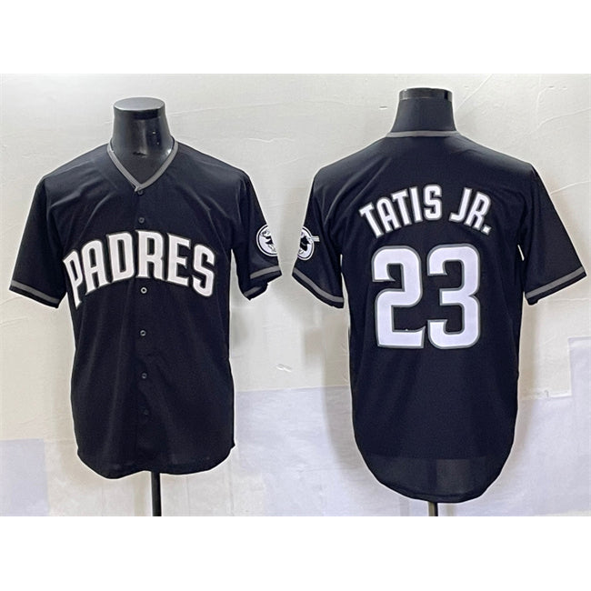 Rebec San Diego Padres #23 Fernando Tatis Jr. Black  Stitched Jersey
