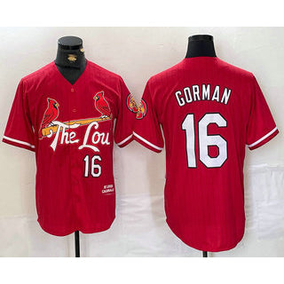Rebec St. Louis Cardinals #16 Nolan Gorman Red  2024 City Connect Stitched Jersey