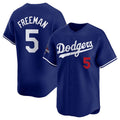 Rebec Los Angeles Dodgers #5 Freddie Freeman Royal  2024 World Series Champions Alternate Limited Stitched Jersey