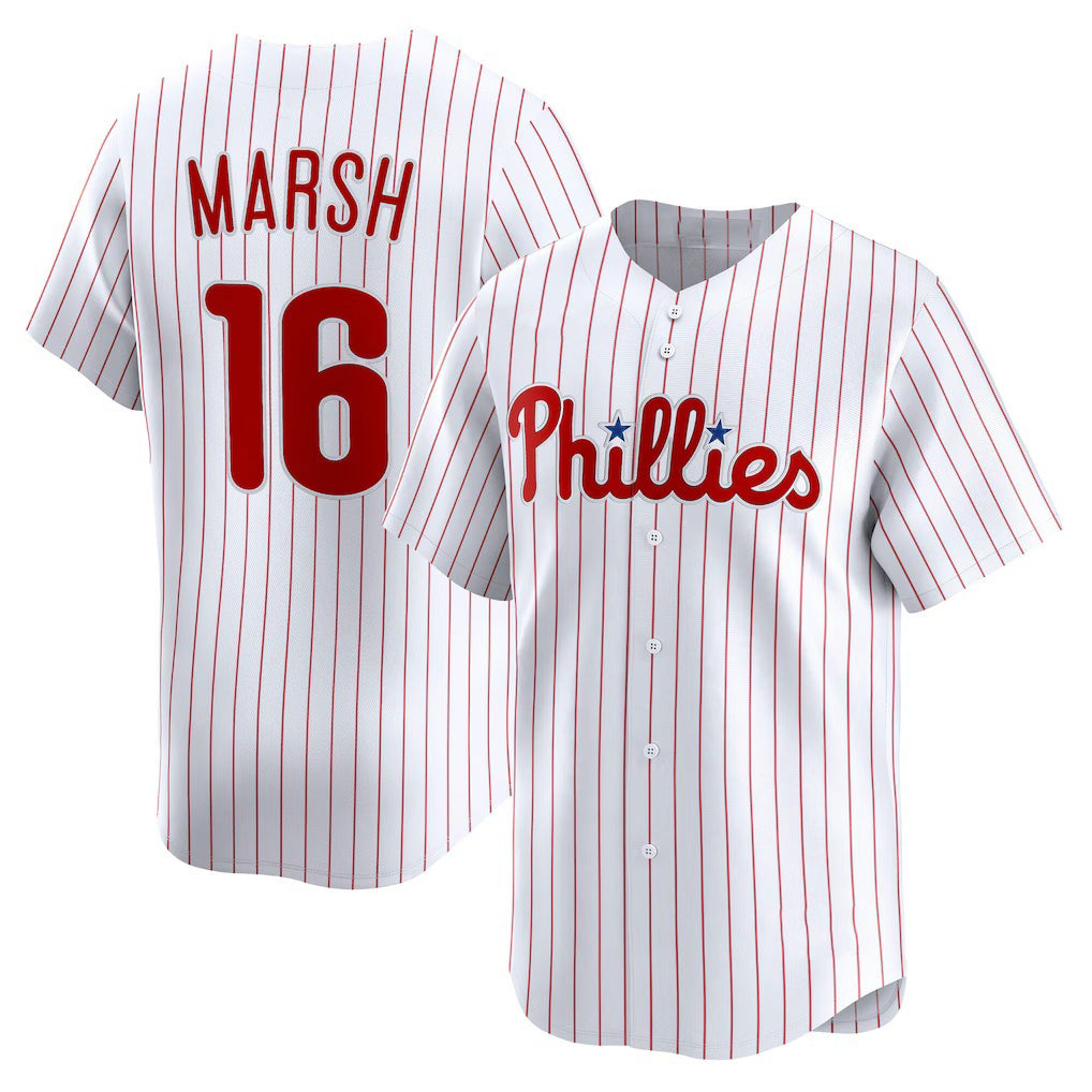 Rebec Philadelphia Phillies #16 Brandon Marsh White  Home Limited Player Jersey