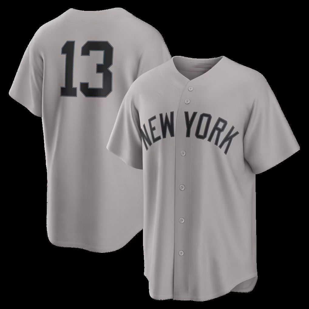 Rebec New York Yankees #13 Jazz Chisholm Jr. Gray  Road Replica Jersey