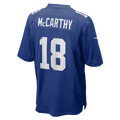Rebec NY.Giants #18 J.J. McCarthy Royal Team Game Jersey