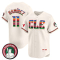 Rebec Cleveland Guardians #11 Jos¨¦ Ram¨ªrez Cream  Mexico Vapor Premier Limited Stitched Jersey