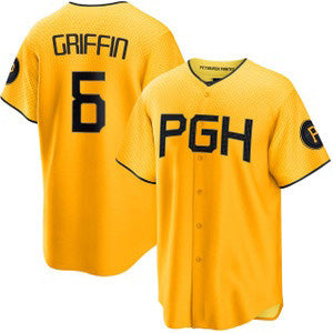 Rebec Pittsburgh Pirates #6 Konnor Griffin Yellow  City Connect Limited Jersey
