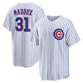 Rebec Chicago Cubs #31 Greg Maddux White  Home Retired Player Replica Jersey
