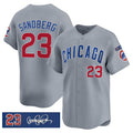 Rebec Chicago Cubs #23 Ryne Sandberg Gray  'Ryne Sandberg Tribute' Vapor Limited V3 Stitched Jersey