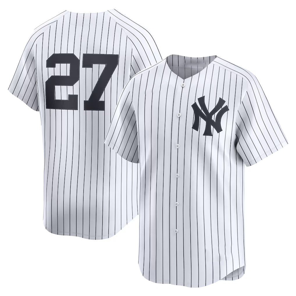 Rebec New York Yankees #27 Giancarlo Stanton White  Home Limited Player Jersey 2