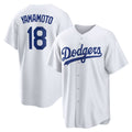 Rebec Los Angeles Dodgers #18 Yoshinobu Yamamoto White  Home Replica Player Jersey