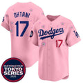 Rebec Los Angeles Dodgers #17 Shohei Ohtani Pink  2025 Tokyo Series Limited Stitched Jersey