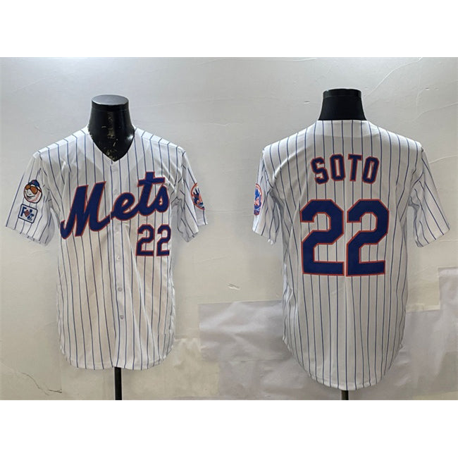 Rebec New York Mets #22 Juan Soto White  2025 Spring Training Home Limited Stitched Jersey