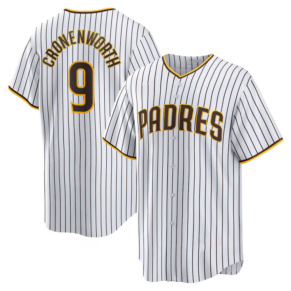 Rebec San Diego Padres #9 Jake Cronenworth White  Home Replica Jersey