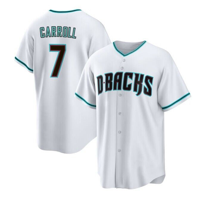 Rebec Arizona Diamondbacks #7 Corbin Carroll White  Cool Base Stitched Jerseys