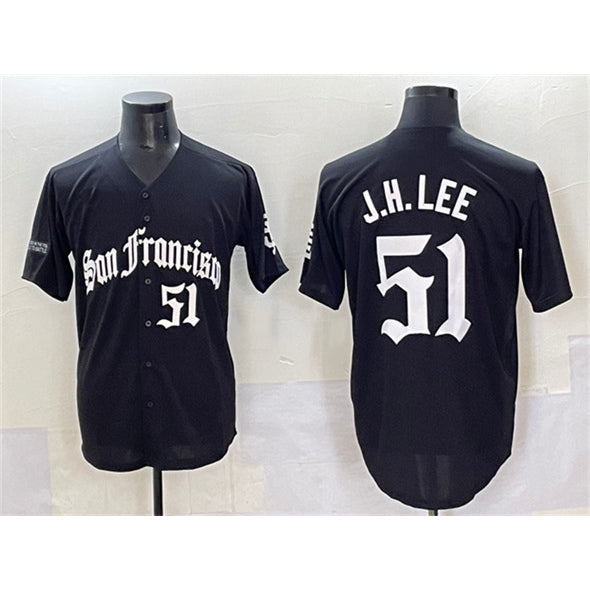 Rebec San Francisco Giants #51 Jung Hoo Lee Black  'Gothic Fog Edition' Vapor Premier Limited Stitched Jersey