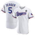 Rebec Texas Rangers #5 Corey Seager White  2023 World Series Flex Base Stitched Jersey