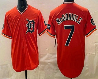 Rebec Detroit Tigers #7 Kevin McGonigle Orange  Limited Jersey