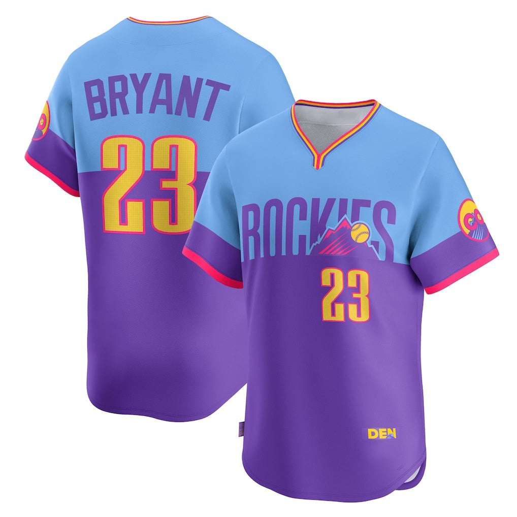 Rebec Colorado Rockies #23 Kris Bryant Purple-Light Blue  2025 City Connect Limited Player Jersey