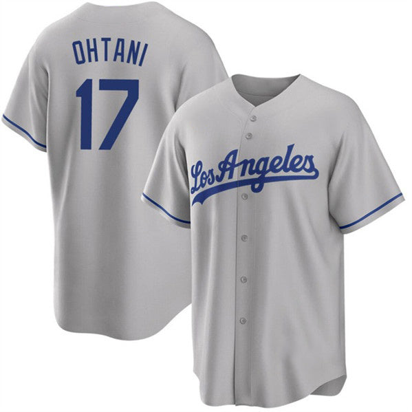 Rebec Los Angeles Dodgers #17 Shohei Ohtani Gray  Cool Base Stitched Jersey
