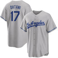 Rebec Los Angeles Dodgers #17 Shohei Ohtani Gray  Cool Base Stitched Jersey