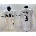 Rebec Houston Astros #3 Jeremy Pena White  Gothic 'Houston Born Barrio Raised' Limited Stitched Jersey