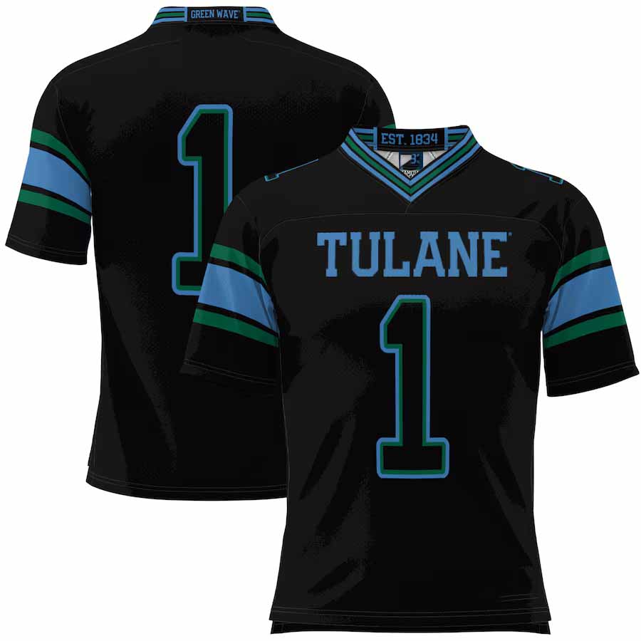 Rebec #1 T.Green Wave GameDay Greats Football Jersey - Black American College Jerseys